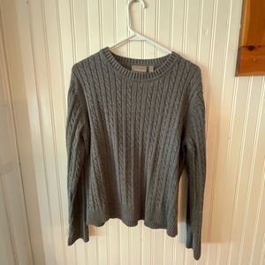 100% Cotton Grey Woven Sweater (L)